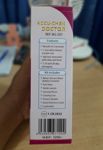 Accu Chek Doctor Instants Blood Glucose Monitor digital meter Machine. 
