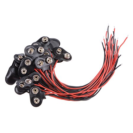 2Pcs- 9V Battery Connector BLACK Color DC 9V Battery Clip Connector Leads Socket 6F22 Battery Holder Snap Cables 9 Volt For Arduino Electronics Projects Power Supply. 