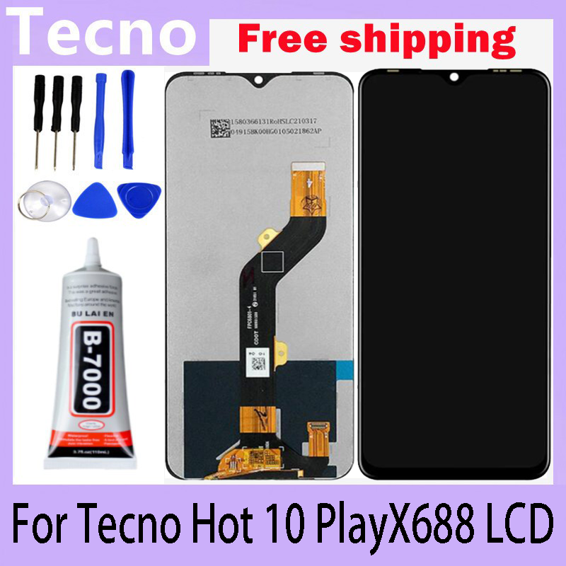 6.82 Original X688 For Infinix Hot 10 Play LCD Display Touch Screen Digitizer Assembly Repair Replacement Parts X688C X688B LCD