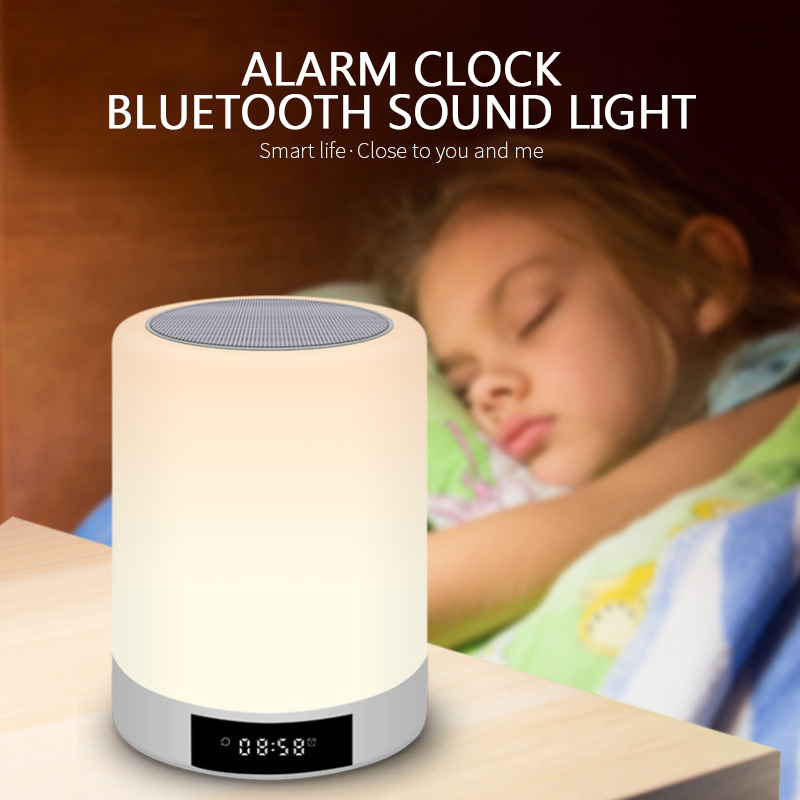 Night Lights Bluetooth Speaker Touch Sensor Bedside Lamp with Alarm Clock MP3 Music Player Touch Control LED Lamp Dimmable professional design. 