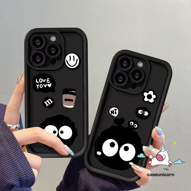 Coal Ball Coffee M Bean Smiling Face Angel Eyes Case for Redmi 10A 10C 9T A1 9C 12C 13C 10 9 12 9A Note 11 8 9 10s 10 12 Pro Max POCO M3 C55 Mi 12 11 Lite Flowers English Tag Cover. 