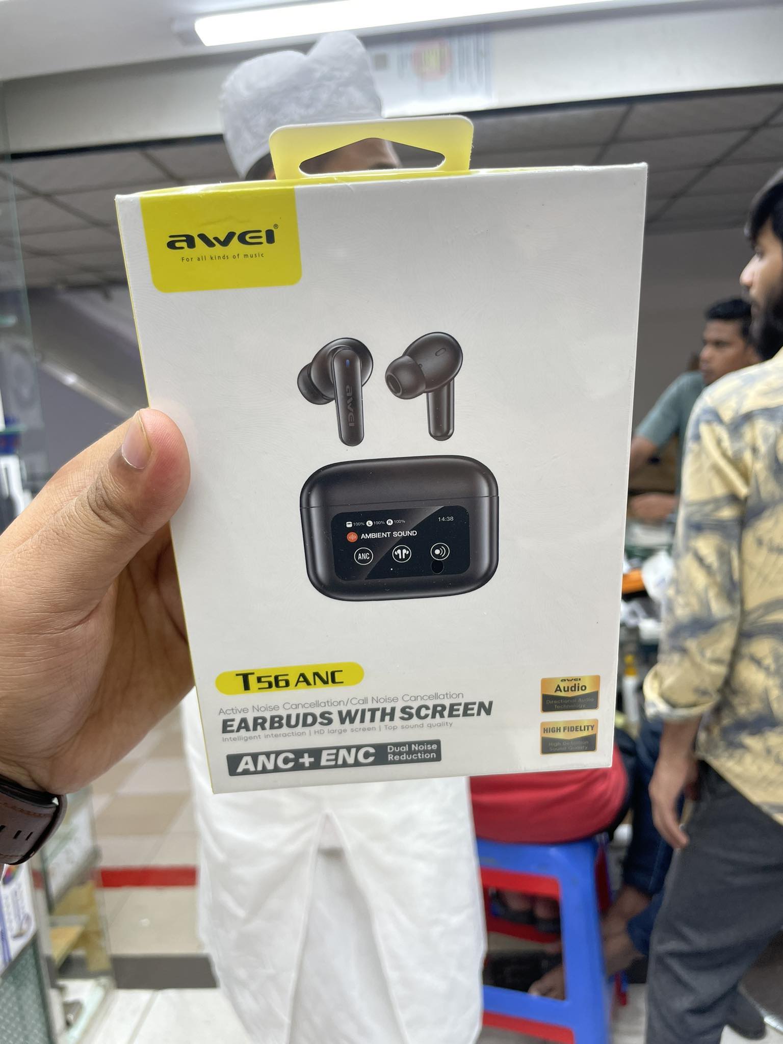 Awei T56 ANC Earbuds With LED Display. 