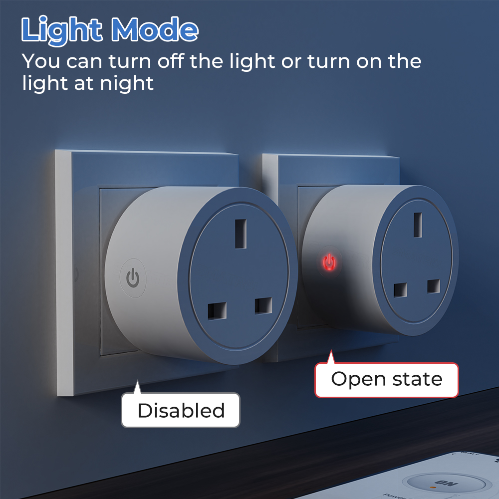 SMATRUL - WiFi Smart Socket - 16/20A - Power Monitor - UK Plug - Wifi+Bluetooth Dual Mode - Tuya/Alexa/Google Home. 