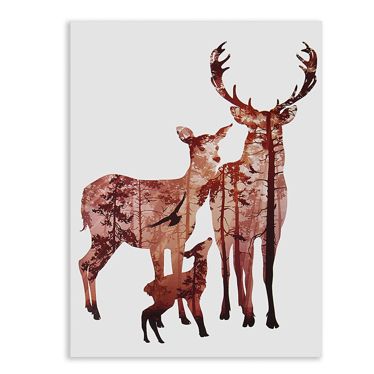 Unframed Modern Abstract Deer Painting Canvas Print Wall Art Decoration 50x60cm. 