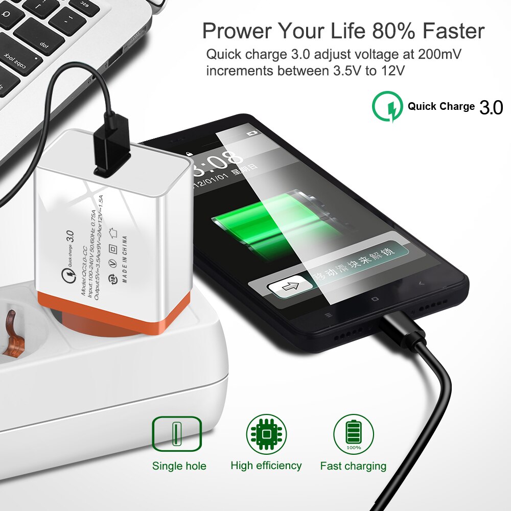 【happy one】Quick 3.0 Fast USB Charger For Motorola One Vision G7 Power E6 G5s G5 E4 C Plus Z4 Z3 Z2 Play QC 3.0 Phone Charger. 