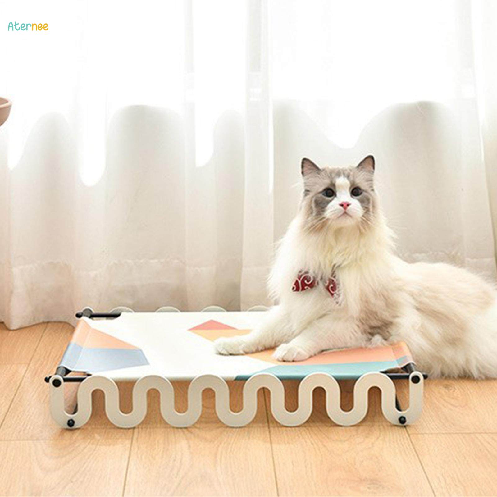 Cat Hammock Beds Raised Pet Beds Resting Bunny Kitten Kitty Bed White Edge. 