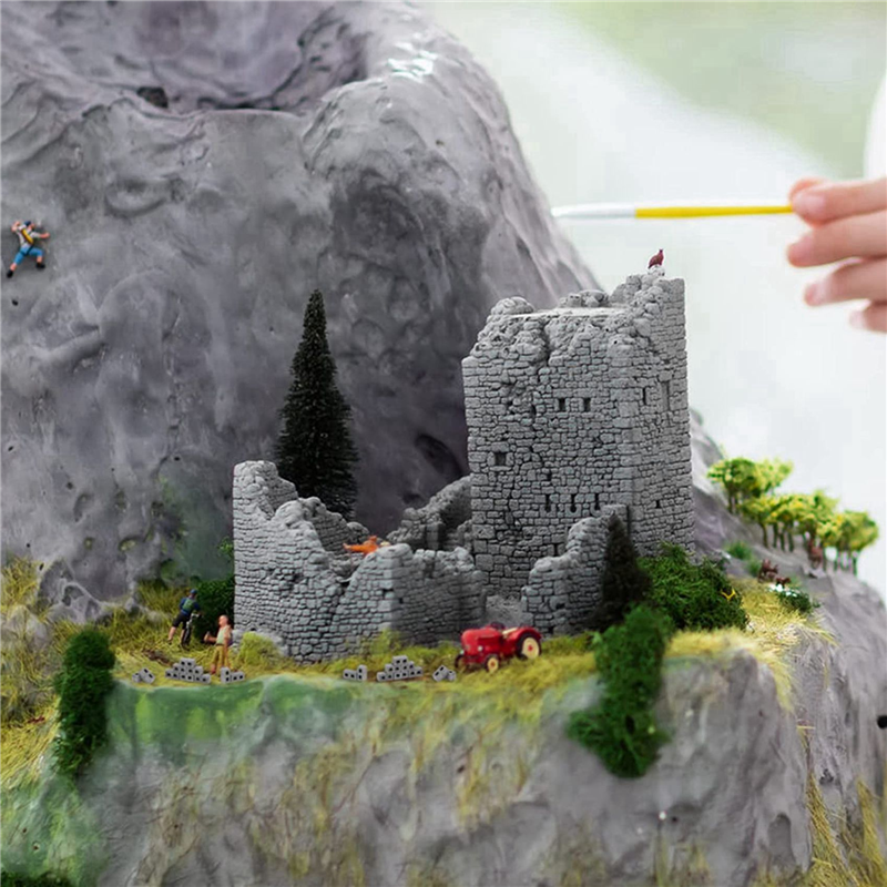 240 Packs Cinder Blocks 1/12 Scale Mini Bricks Concrete Miniature Bricks Tiny Landscaping Accessories. 
