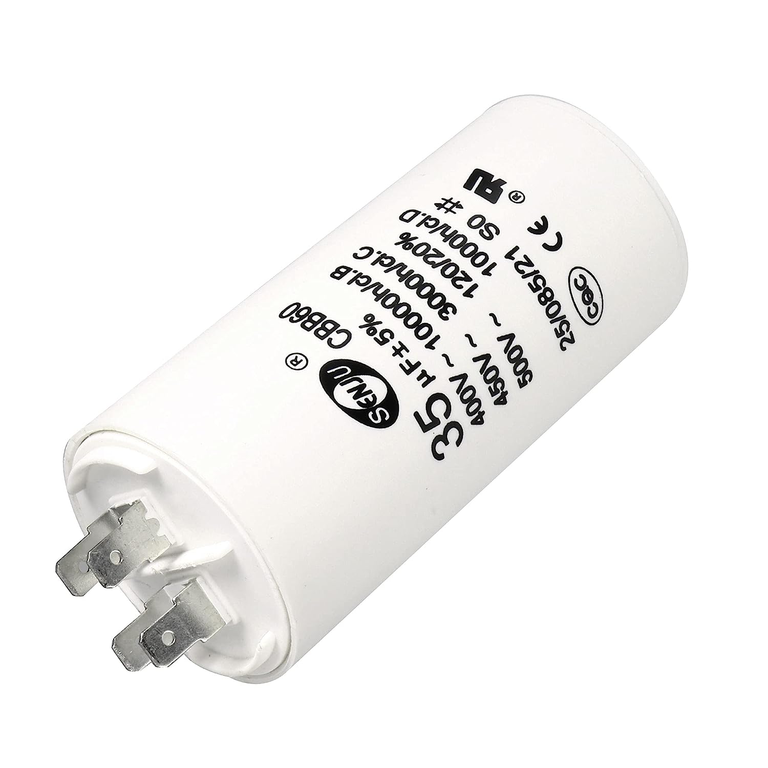 CBB60 Run Capacitor 35uF 450V AC Double Insert 50/60Hz Cylinder  White for Air Compressor Water Pump Motor. 