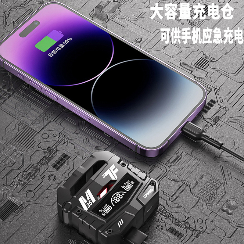 New M35 private model cross-border wireless bluetooth headset sports electric competition TWS5.3 high sound quality factory wholesale. 