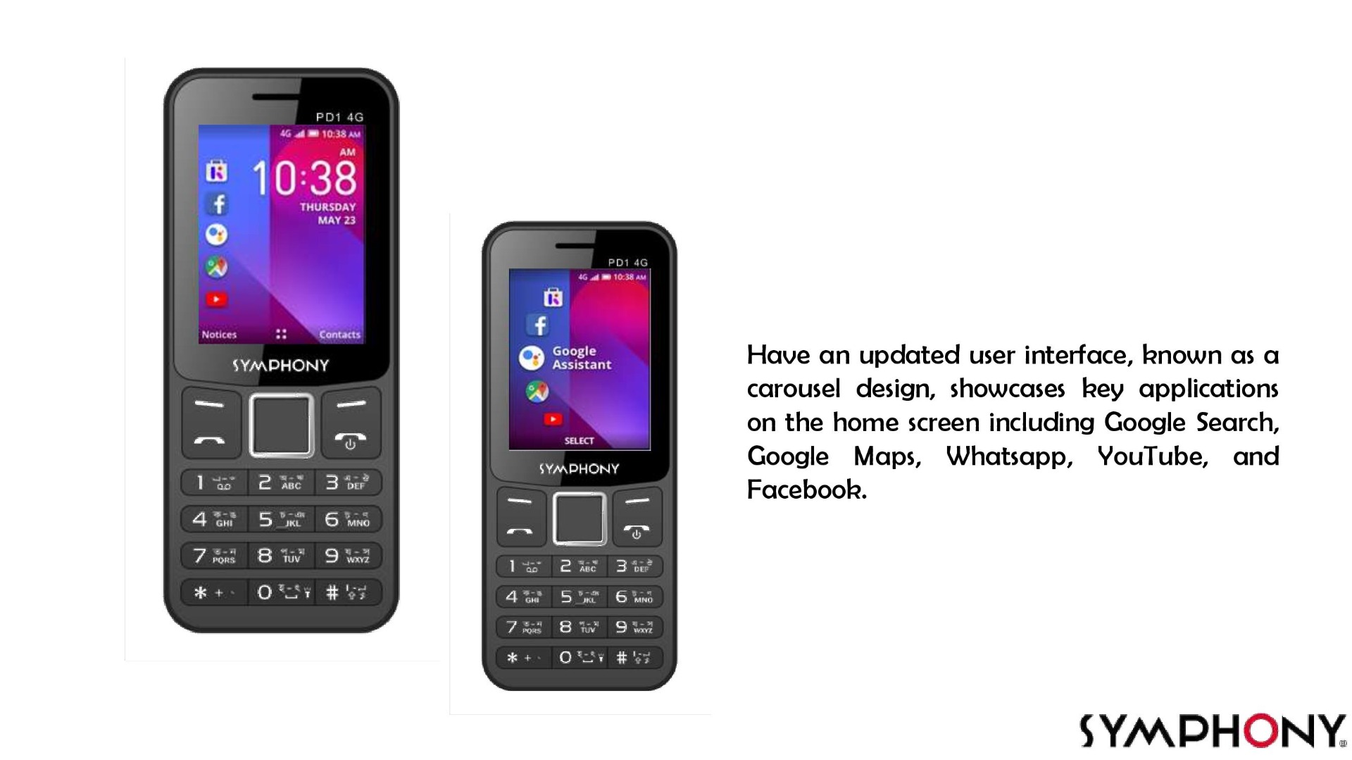 Symphony PD1 4G phone WiFi Youtube Hotspot Supported - Button Mobile Phone. 