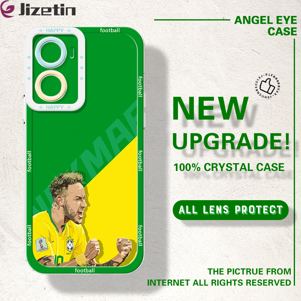 Jizetin for OPPO A57 4G A77 4G A77S A57 2022 Back Cover Crystal Transparent Neymar Star Soft Full Camera Cover Protection Phone Cases