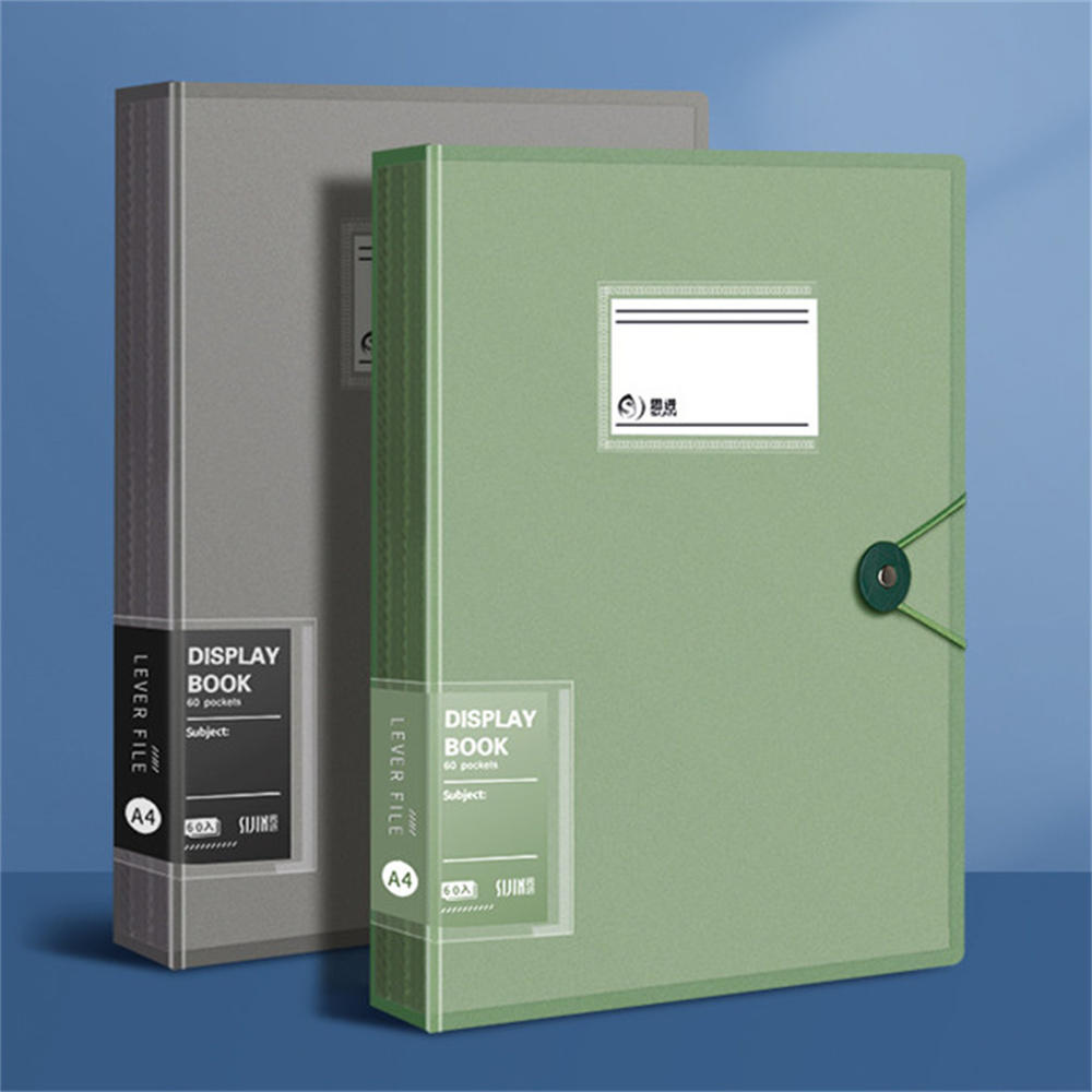 A4 File Folder Display Book Transparent Insert Paper Document Organizer Bag Office Supplies Stationery. 