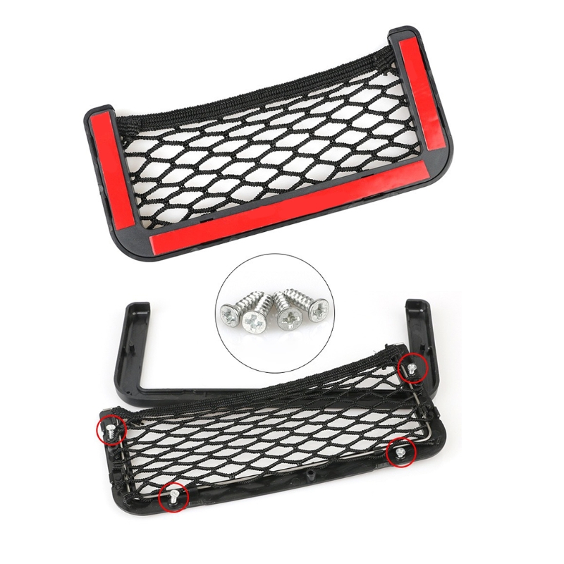 Black Net Car String Adhesive Frame Mesh Netting Chart Pocket Bus Hall Backrest Rear Cargo Net Framed Stretch Mesh 918B. 