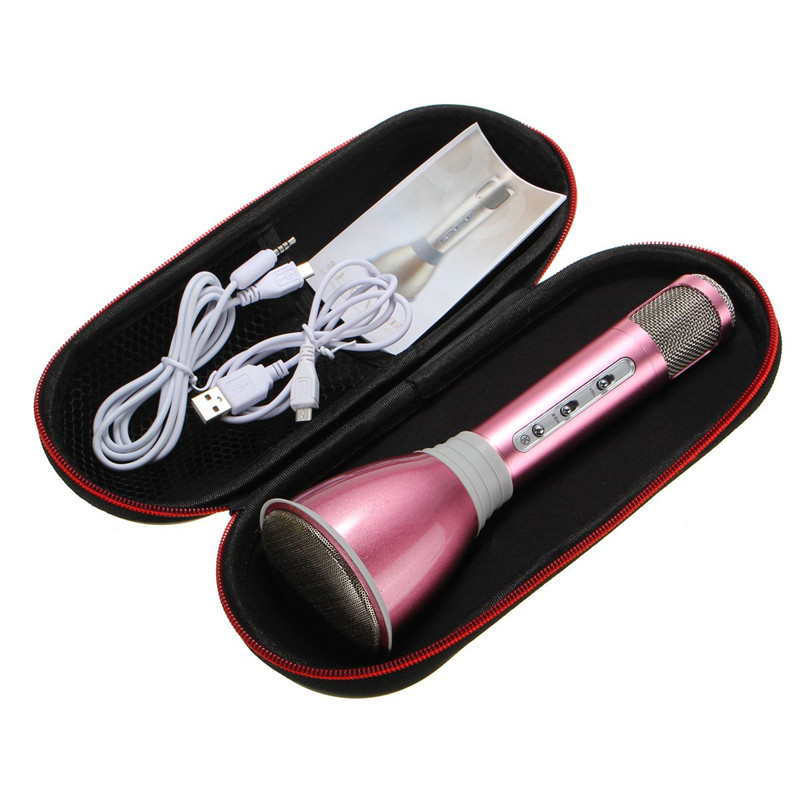 K068 Mini Handheld Wireless bluetooth Microphone With Mic Speaker Condenser Mini Karaoke Player KTV Singing Record Christmas Gifts. 