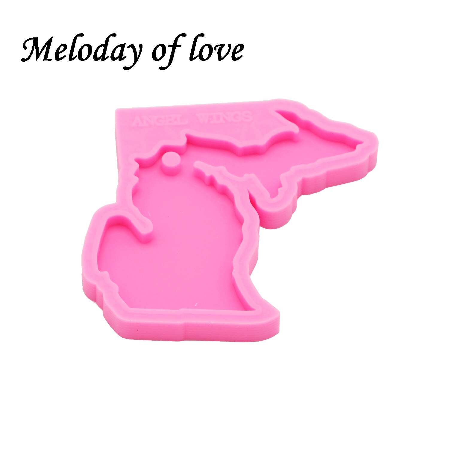【happy one】Michigan tate map for keychains DIY epoxy model resin key keychains moulds silicone mold  DY0217. 
