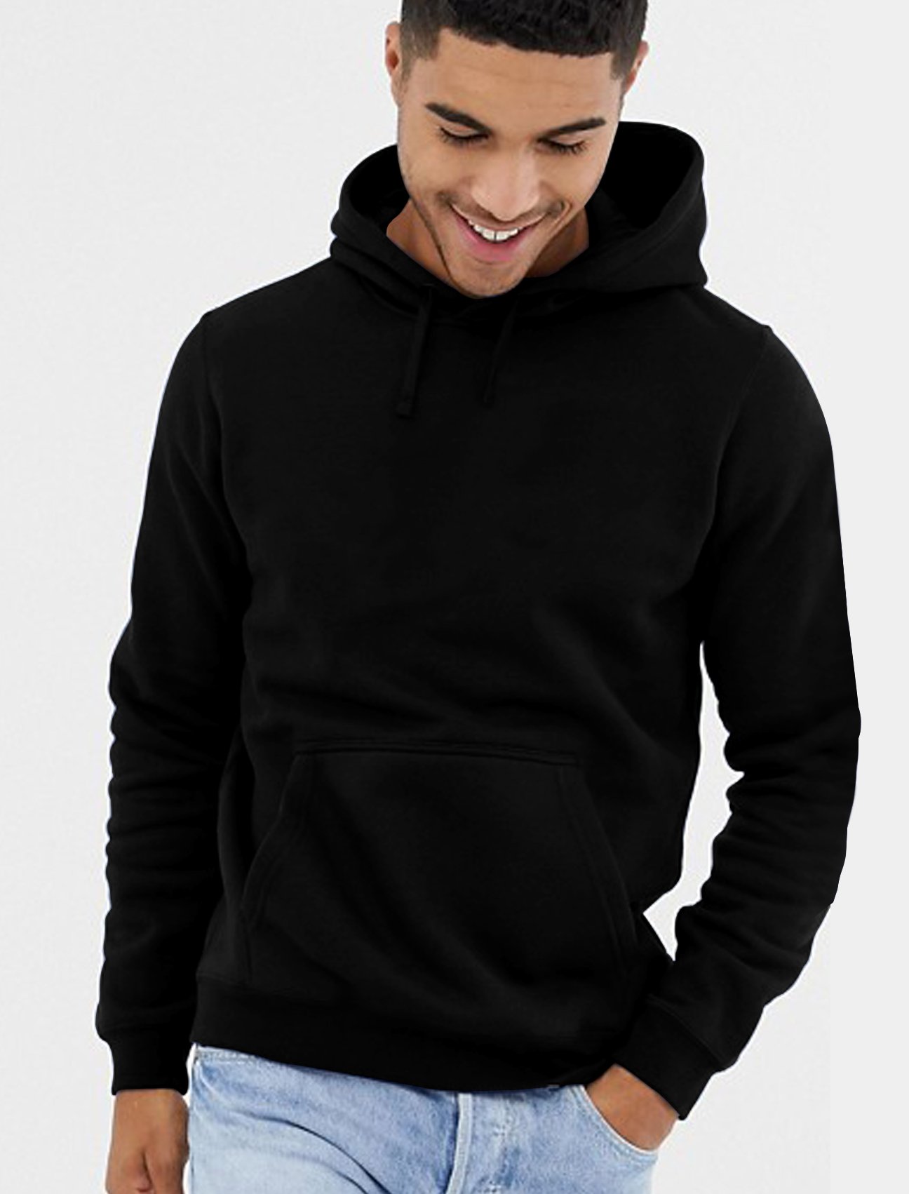 men in black hoodie