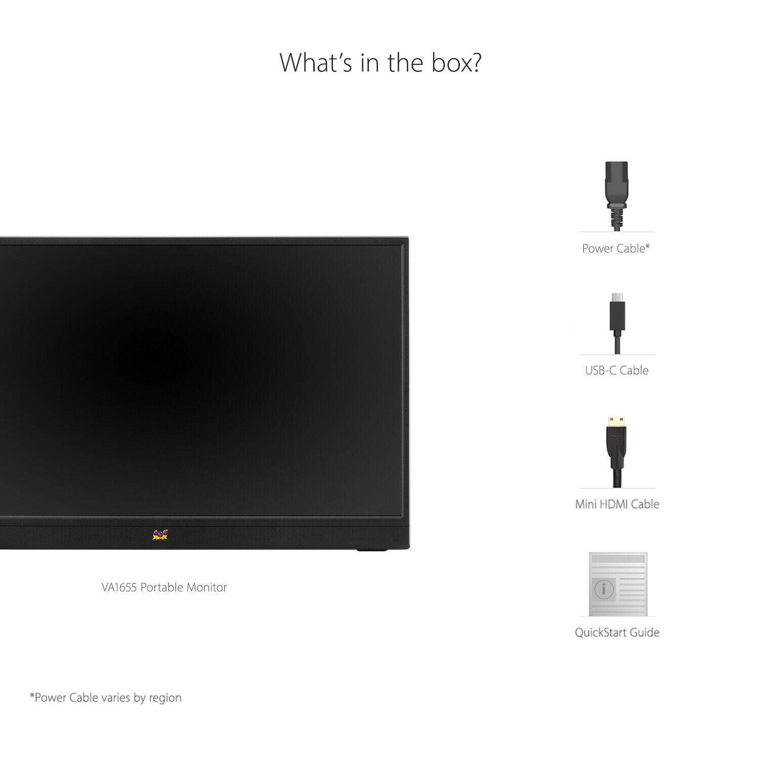 ViewSonic Portable 1080p IPS Monitor VA1655 15.6" with USB C and mini-HDMI. 
