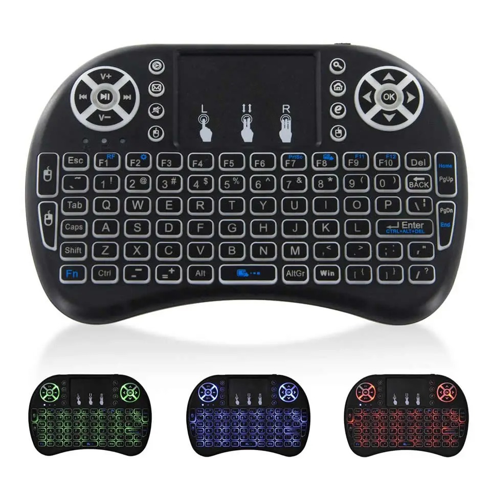 I8-B Mini Wireless Keyboard Rechargable Backlit Mini Keyboard With Touchpad Mouse - For Android Tv / Smart Tv  - Keyboard - Wireless Keyboard. 