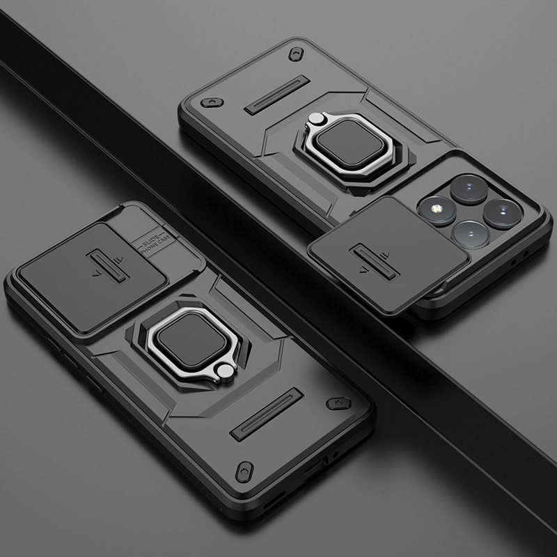 For Xiaomi Poco X6 Armor Ring Case Cover adsorb Car Holder Shockproof Camera Protection Cover For Xiaomi Poco X6 Pro Back cover Phone Cases. 