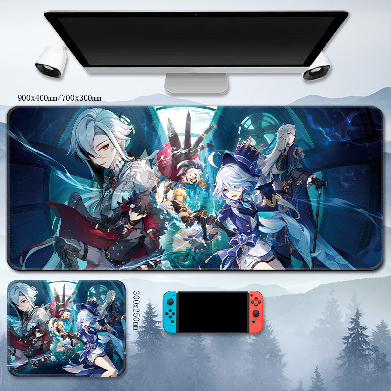 Factory direct sales Genshin Impact Funina mouse pad, oversized Internet café, the same keyboard pad printed with LOGO, a dropshipping. 