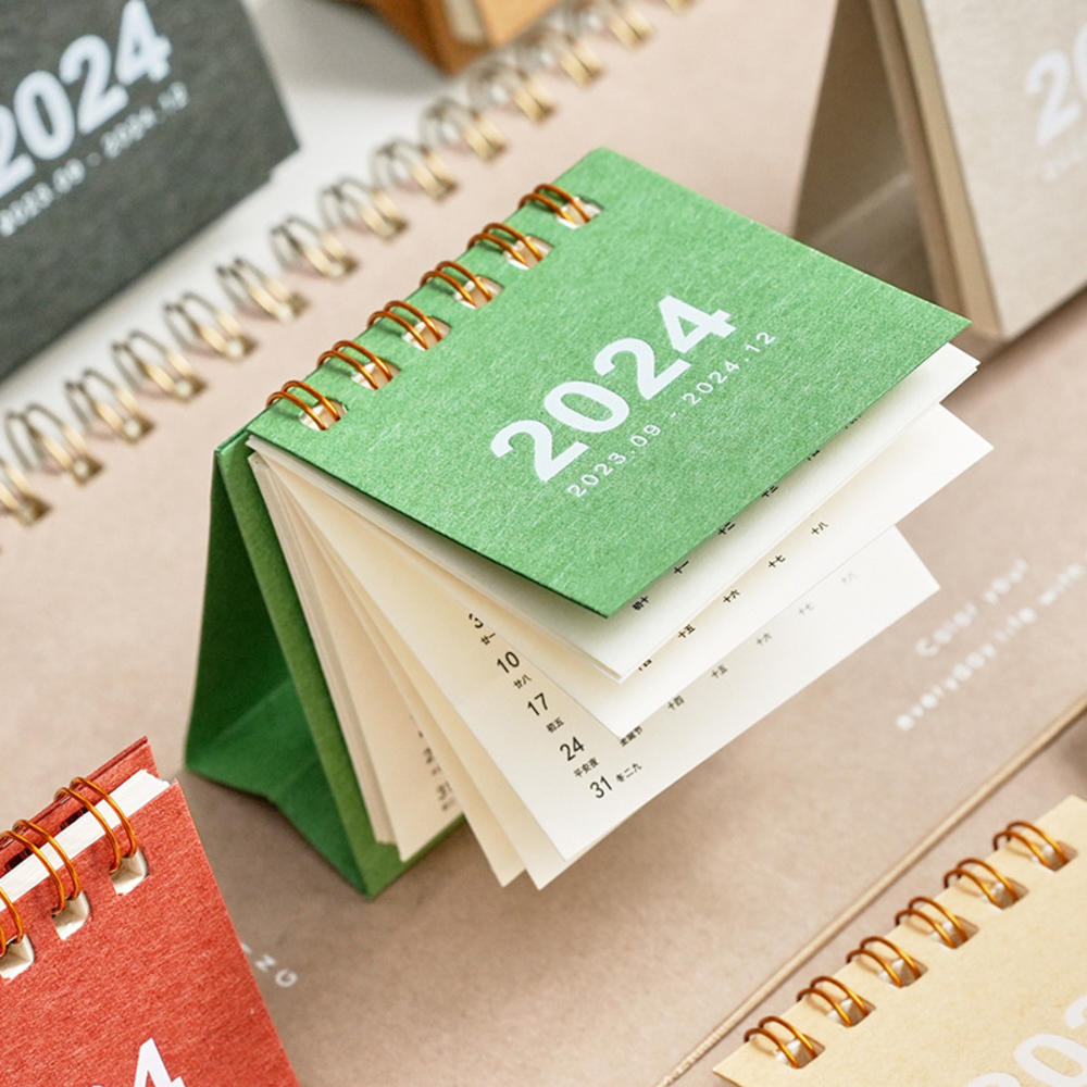 2023-2024 Mini Desk Calendar Ins Creative Pocket Portable Dual Daily Scheduler Table Planner Desktop Paper Decorations. 