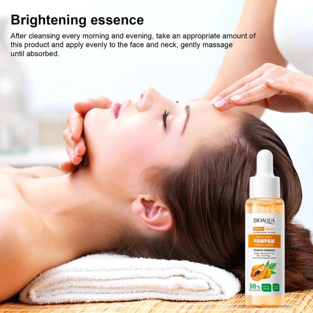 BIOAQUA PAW PAW VITAMIN C ESSENCE PAPAYA EXTRACT BRIGHTENING ANTI OXIDATION DEEP HYDRATION MOISTURIZING SERUM 30ML. 