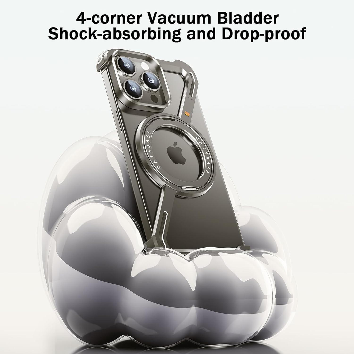 Metal Magnetic Case for iPhone 15 Pro Max 14 13 Z Shape Frameless Design 360° Rotation Kickstand. 