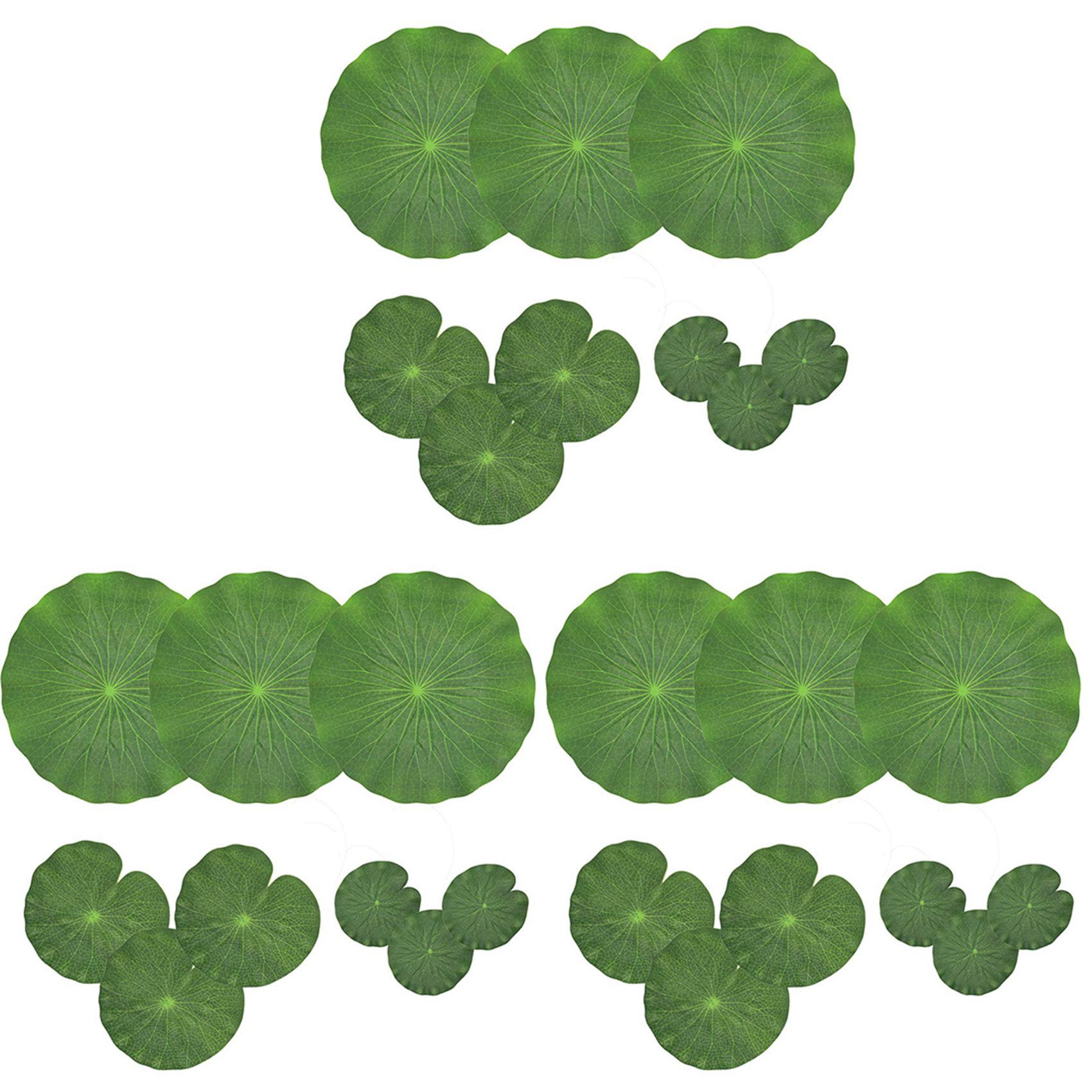 TWEXQNY Pack of 27 Artificial Floating Foam Lotus Leaves Water Lily Pads Ornaments Green Perfect for Patio Fish
