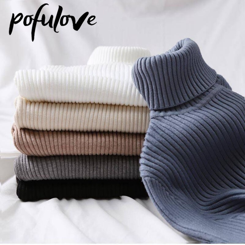 Turtleneck Sweater Women's Slim Pullover Top Black Knit Sweater Basic Knitwear Solid Color Jumper Sweater Autumn and Winter. 