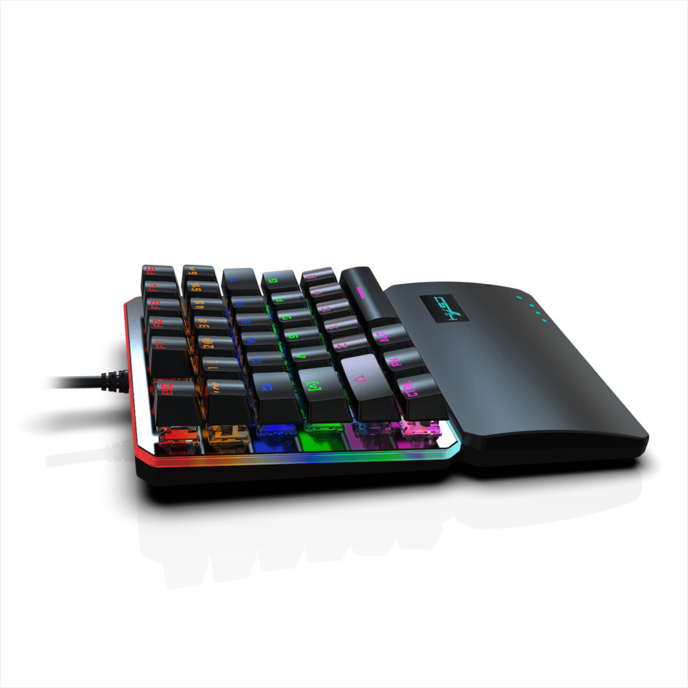 HXSJ V200+J800 Combo J800 Wired Gaming Mouse 7-key Macro Programming Mice & V200 Blue Switch One-handed Mechanical Keyboard Set Adjustable DPI Colorful RGB Light Effect. 