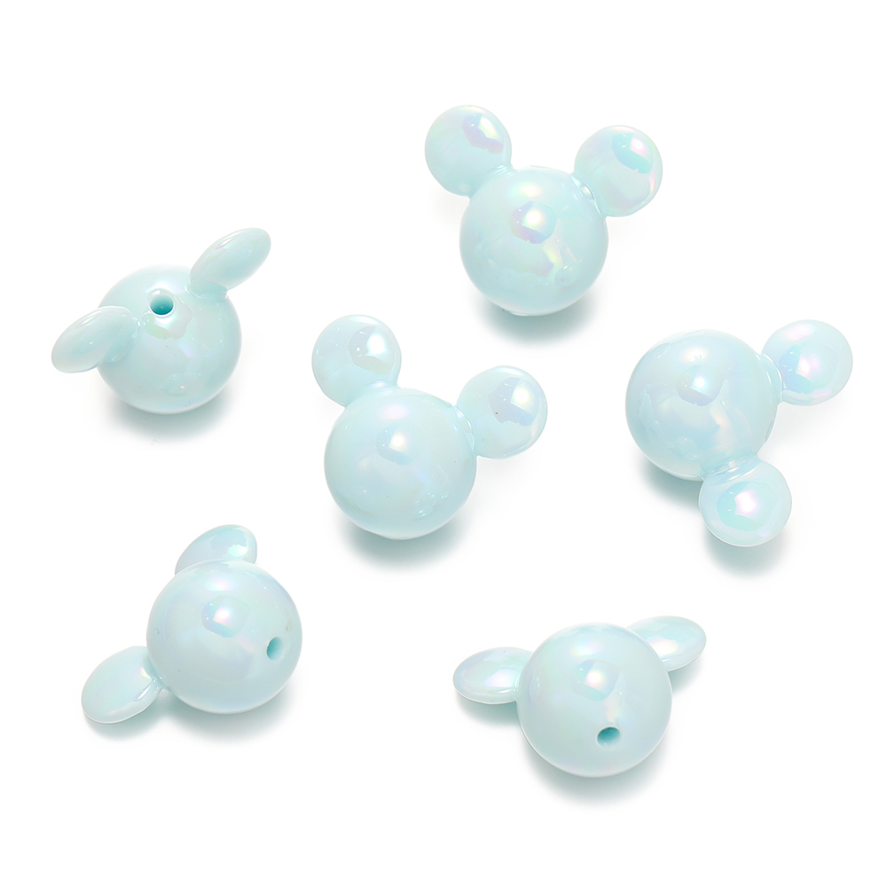 St.kunkka 2pcs 23.5x29.5mm Mickey Mouse Head Beads Acrylic UV Color-Plated Mickey Mouse Head Beads For DIY Beaded Bracelet. 