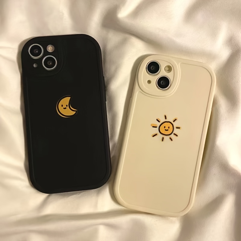 Simple Sun Moon Phone Case For iPhone 11 12 13 14 15 Pro Max Funda