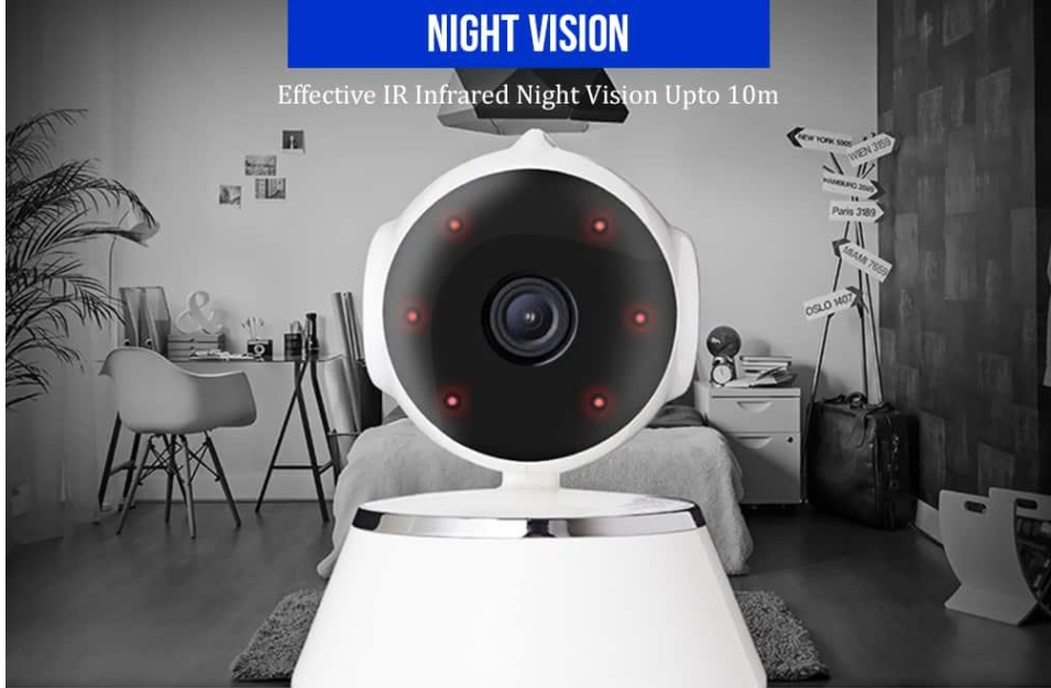 V380 PRO Q6 WiFi IP Camera 2MP 1080P  360 Degree Robotic Mini PTZ Two-way Voice Night Vision Security CCTV Camera. 