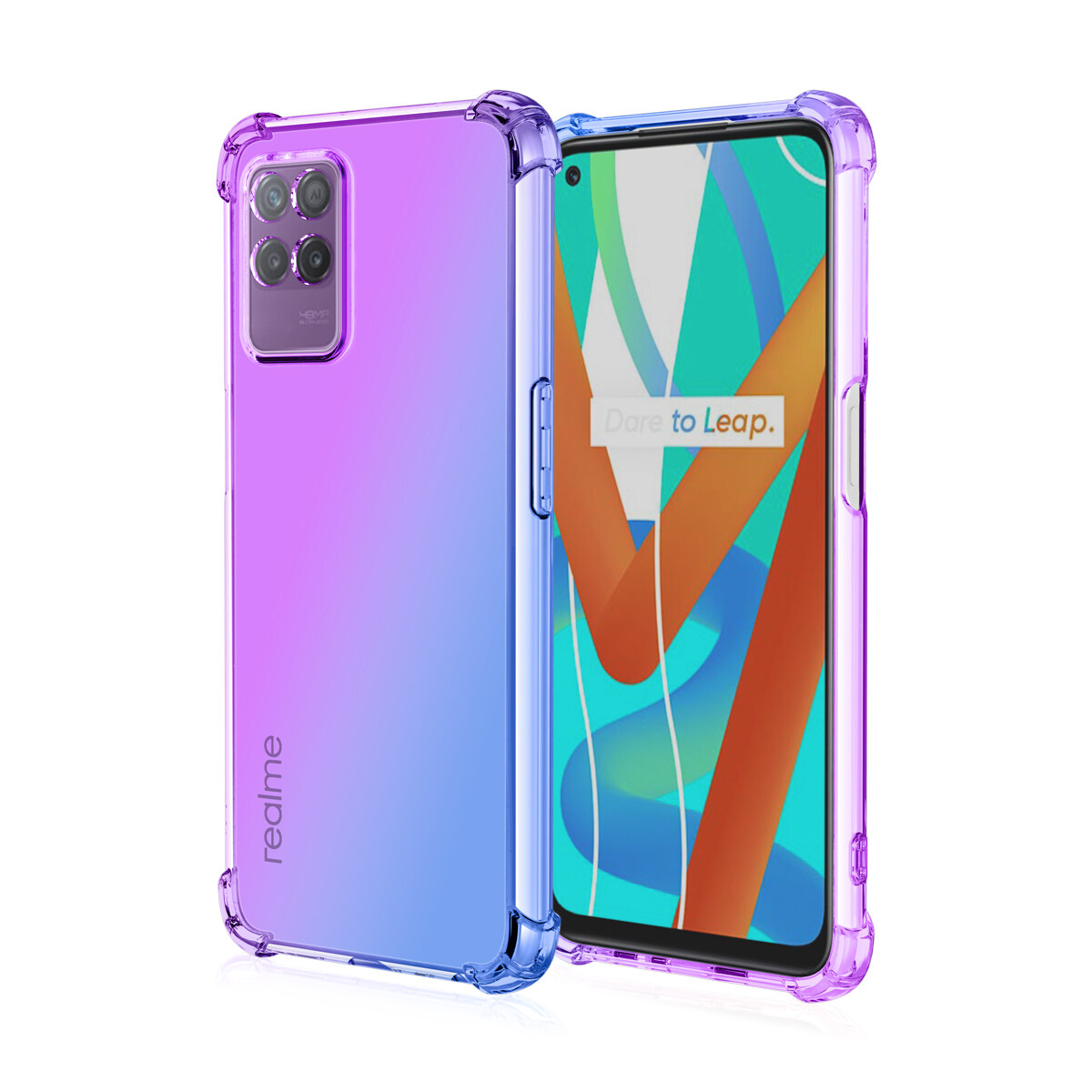 lthmy for OPPO Realme 8i Gradient Color Case Cover Soft TPU Silicone Phone Cases Back Cover Shockproof Casing