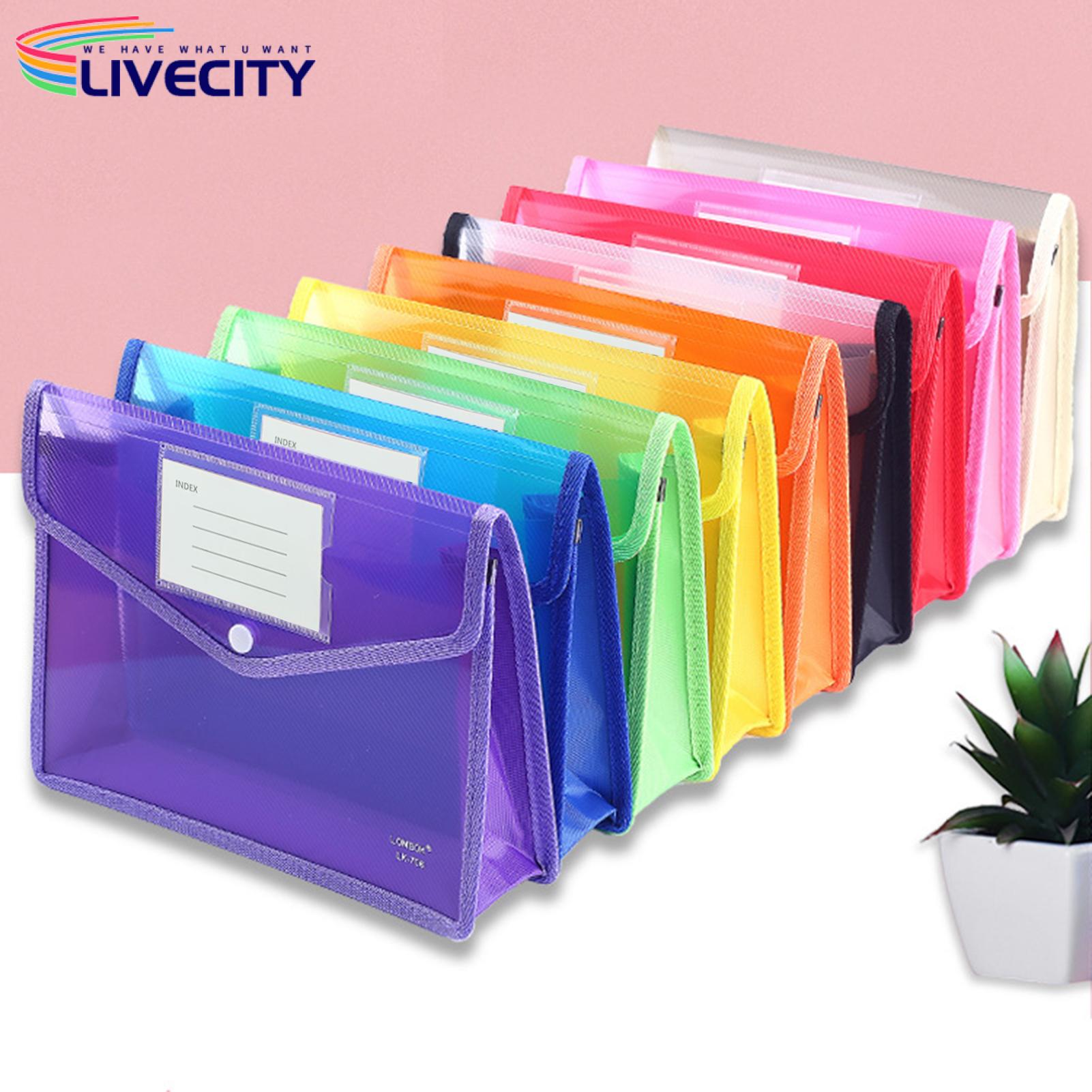 Colorful File Folder Snap Closure Folder. 