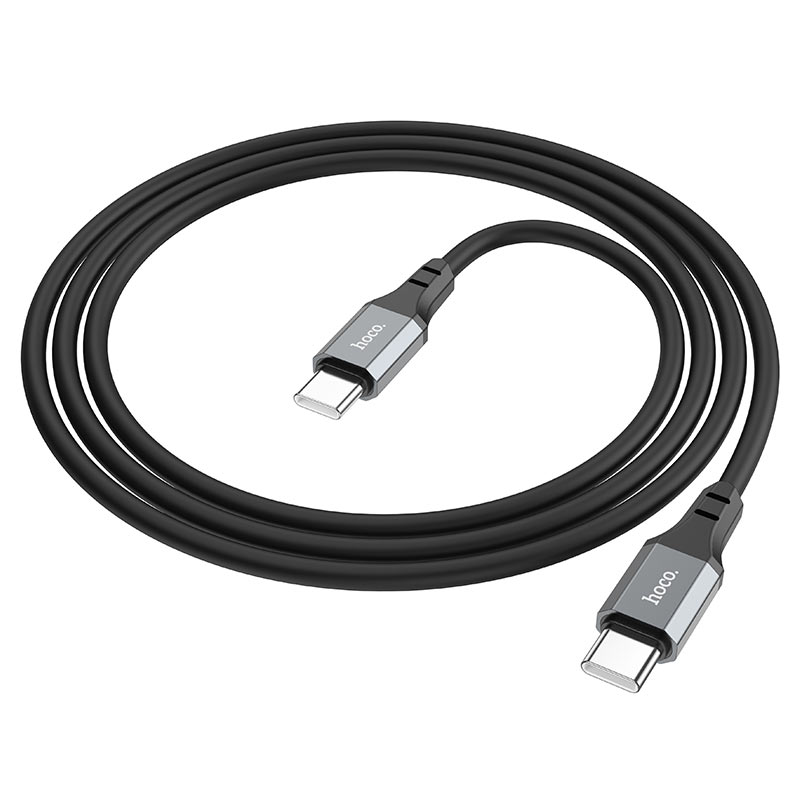 Hoco X86 Spear, Type-C to Type-C charging data cable, 1m, silicone and aluminum alloy, supports 60W (20V/3A) for laptops and 3A. 