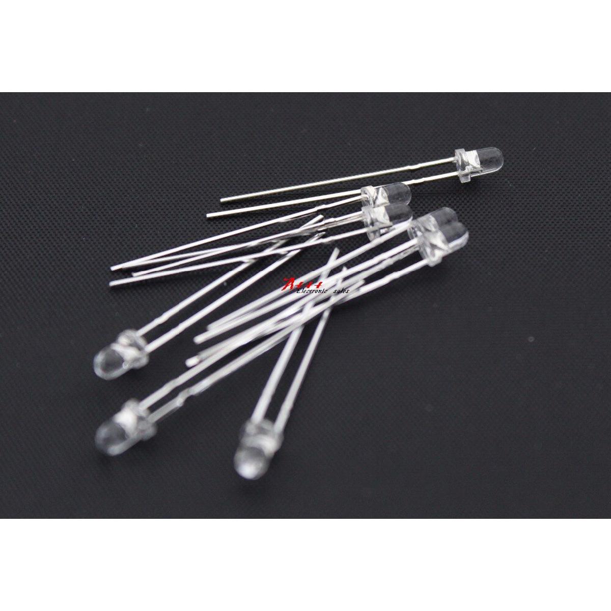 【happy one】100PCS 3MM phototransistor receiver F3 Transparent white gel receives photosensitive tube diode light LED lamp beads