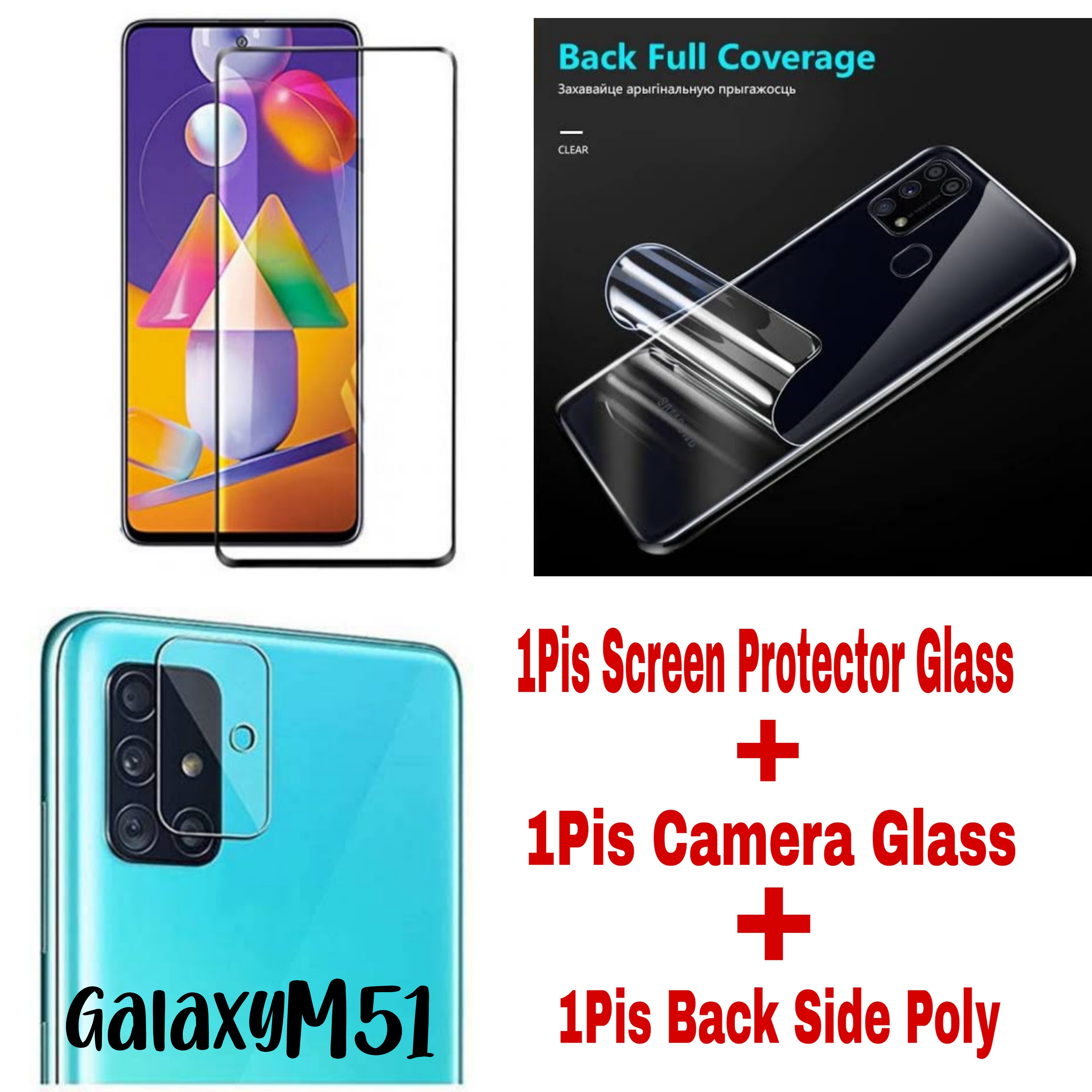 Camera Lens Protector Samsung M51 Back Camera 3-in-1 Combo