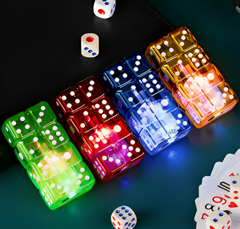 Cool Dice Lighter Red Fire Jet Flame Butane Torch LED Colorful Flash Windproof Gas Lighter Tool Creative Gift For Men. 