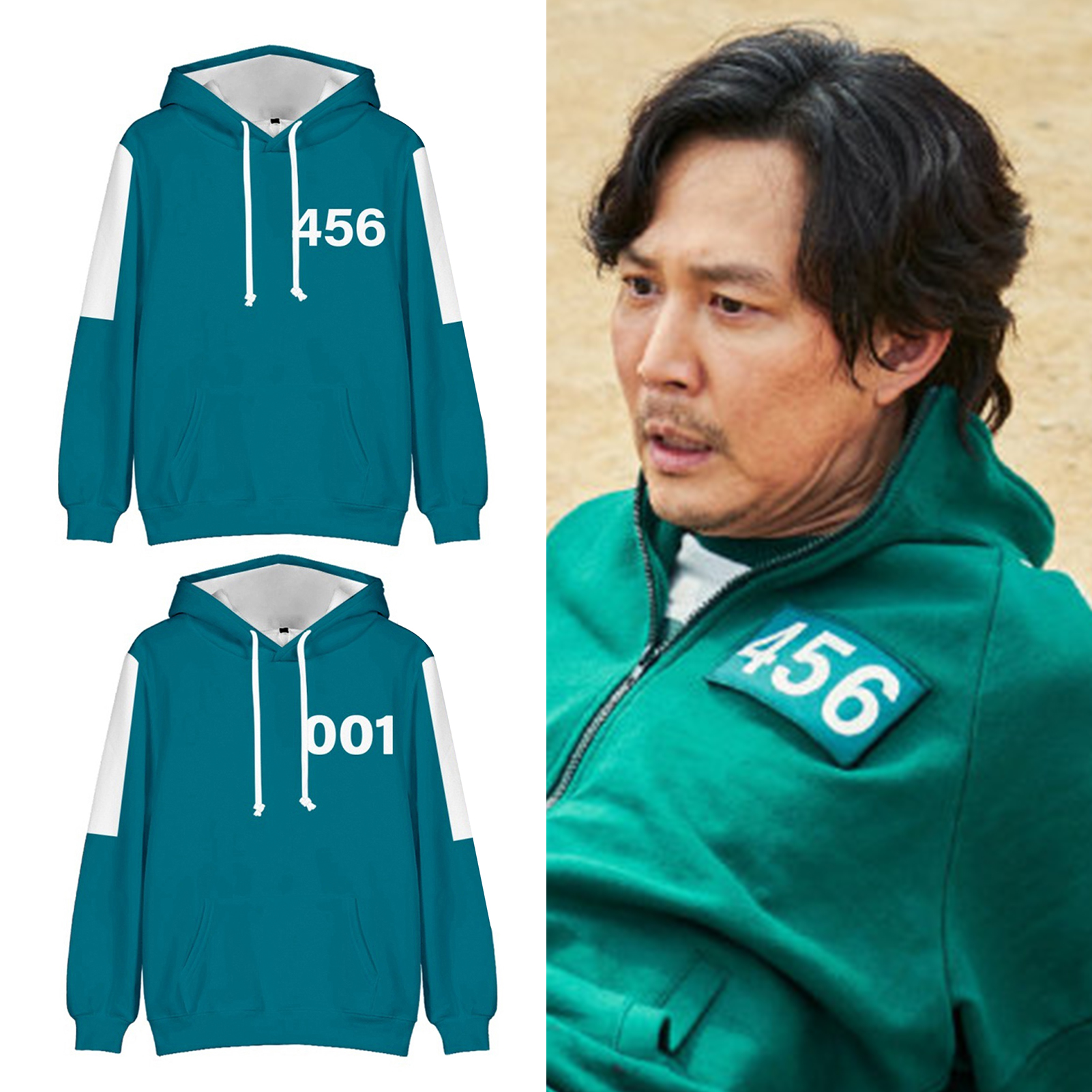 Squid Game Pullover Anti-fade Squid Game Themed Hoodie Outerwear Party Prop. 