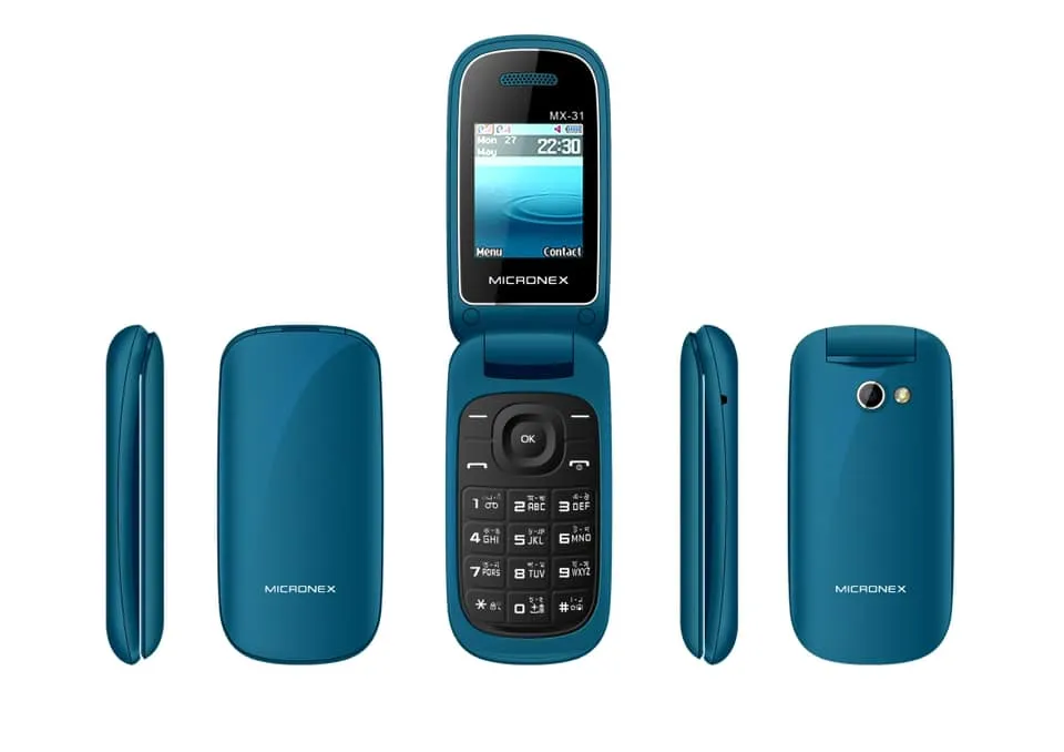 micronex MX-31 folding feature phone with one years warranty. 