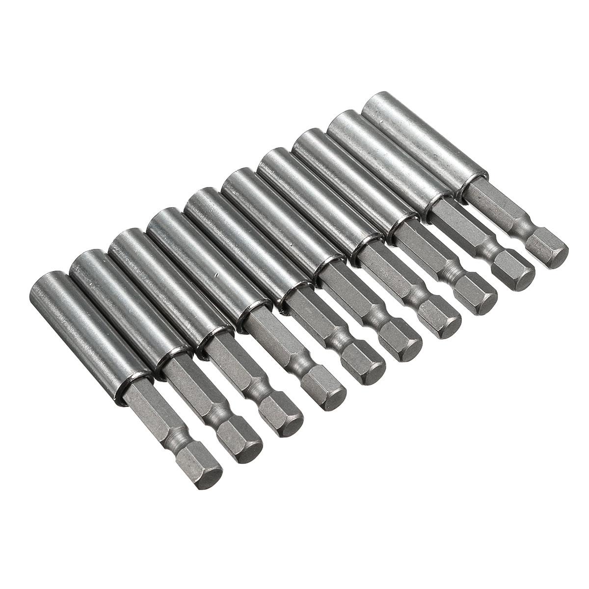 10Pcs 1/4'' Hex Shank Magnetic Extension Socket Drill Bit Holder Power Tools -. 