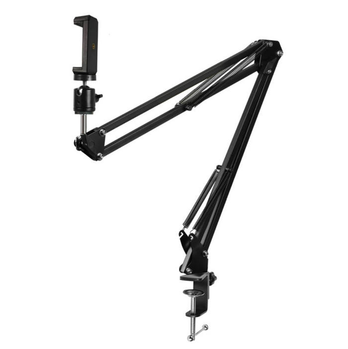 Overhead Video Stand Tripod Phone Holder Articulating Arm Phone Mount ChromLives Table Top Scissor Arm Stand Tablet Arm Holder for Phone,Live Streaming,Baking,Crafting,Videos and More Tripod. 