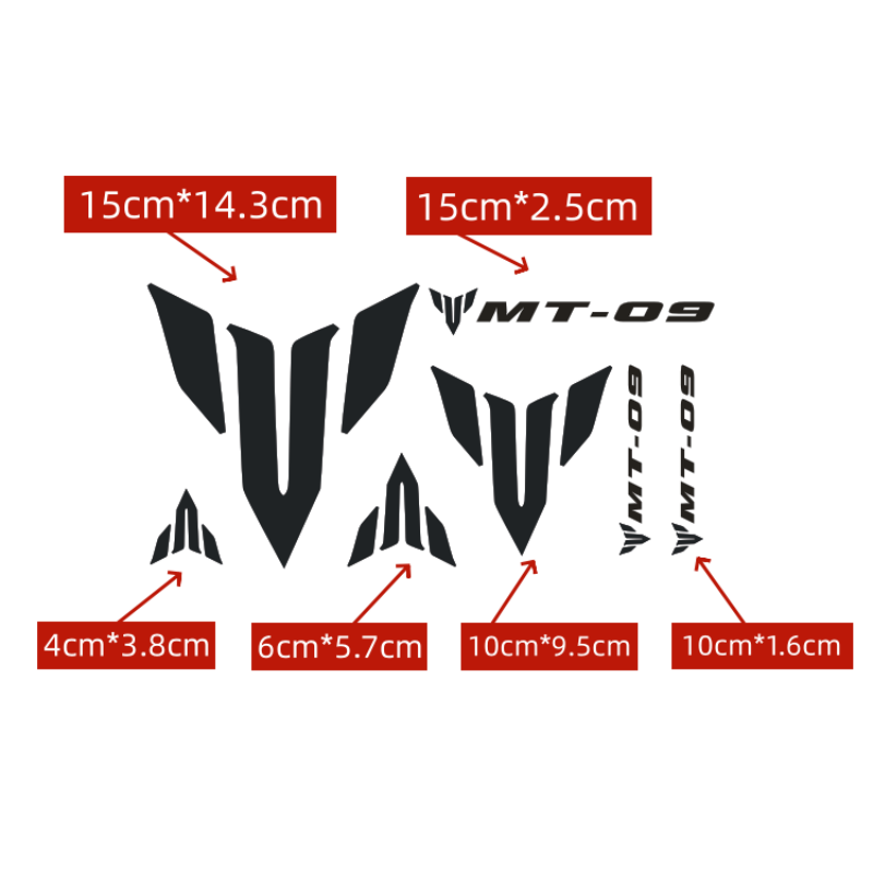 A Set 30*15cm Sticker Reflective Vinyl Mt Logo Motorcycle Sticker For YAMAHA Mt-10 Mt-09 Mt-07 Mt-03 MT 10 09 07 03 Refit Decal. 