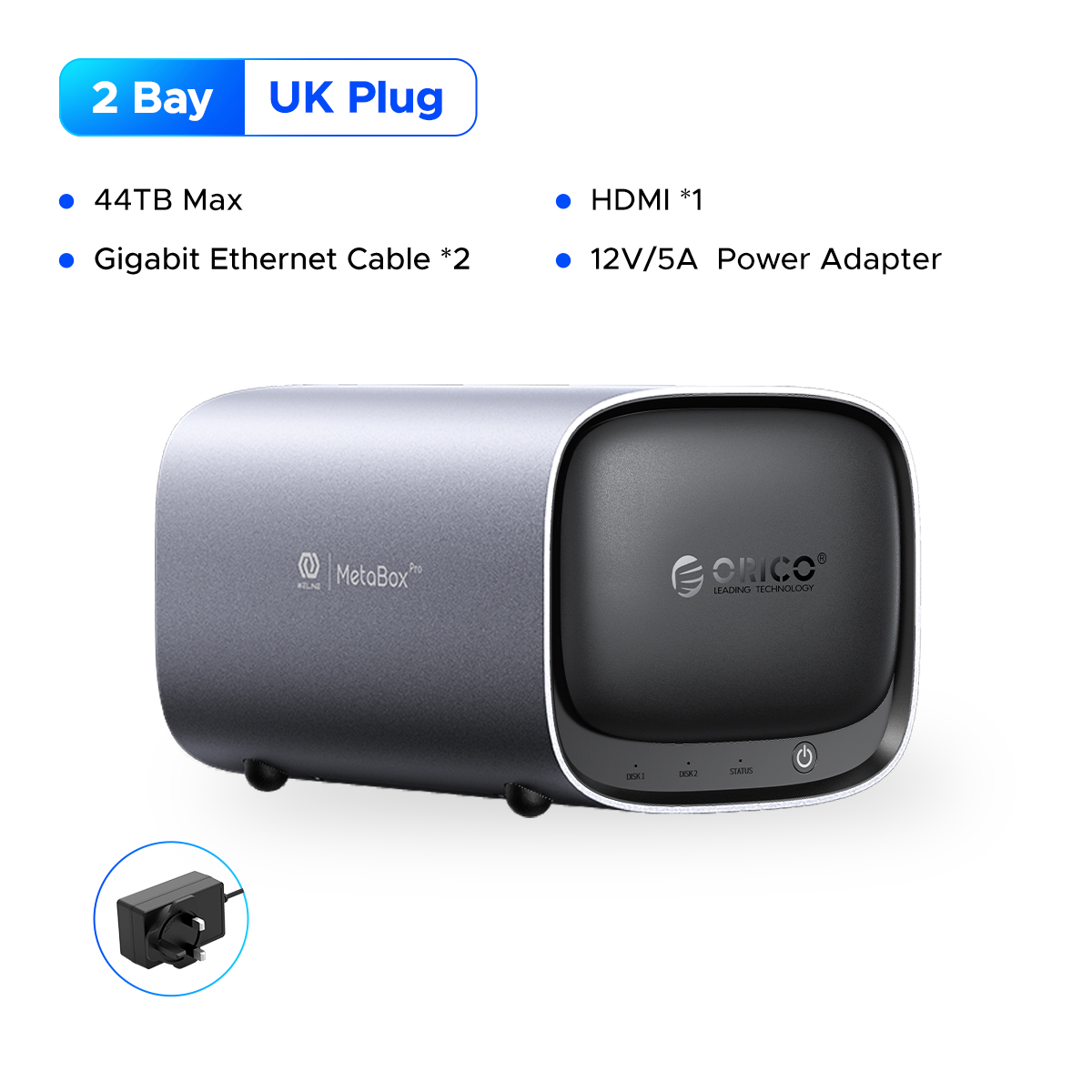 ORICO MetaBox Family Storage 3.5"Type-C Network Attached Storage Support Remote Access Share Data Family Video (Diskless) NAS. 