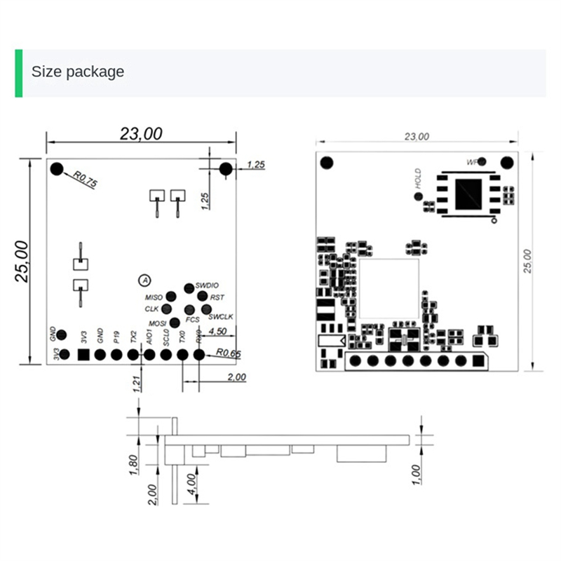 LD6002 FMCW Radar Module ,60G Millimeter Wave Body Sign Monitoring Sensor for Respiratory and Heart Rate Detection Durable
