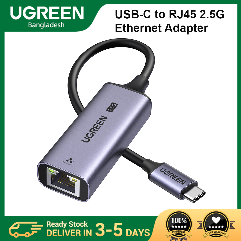 UGREEN CM648 (25052) USB-C to RJ45 2.5G Ethernet Adapter - UGREEN USB-C to RJ45 2.5G Ethernet Adapter - Data transmission speed: up to 2.5 Gb/s - Plug & Play - Wide Compatibility