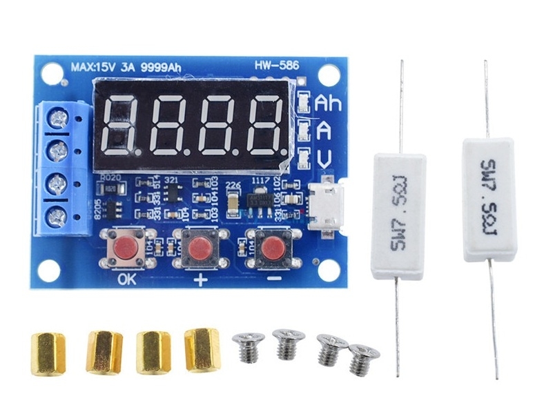 HW586 HW-586 1.2V 12V 18650 Li-ion Lithium Battery Capacity Tester Resistance Leads Batteries Capacity Meter Discharge Tester Analyzer. 