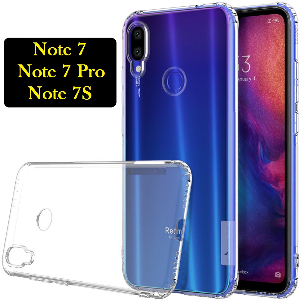 For Xiaomi Redmi Note 7/Note 7 Pro/Note 7s  Soft TPU Transparent Phone Case Protective Back Cover. 