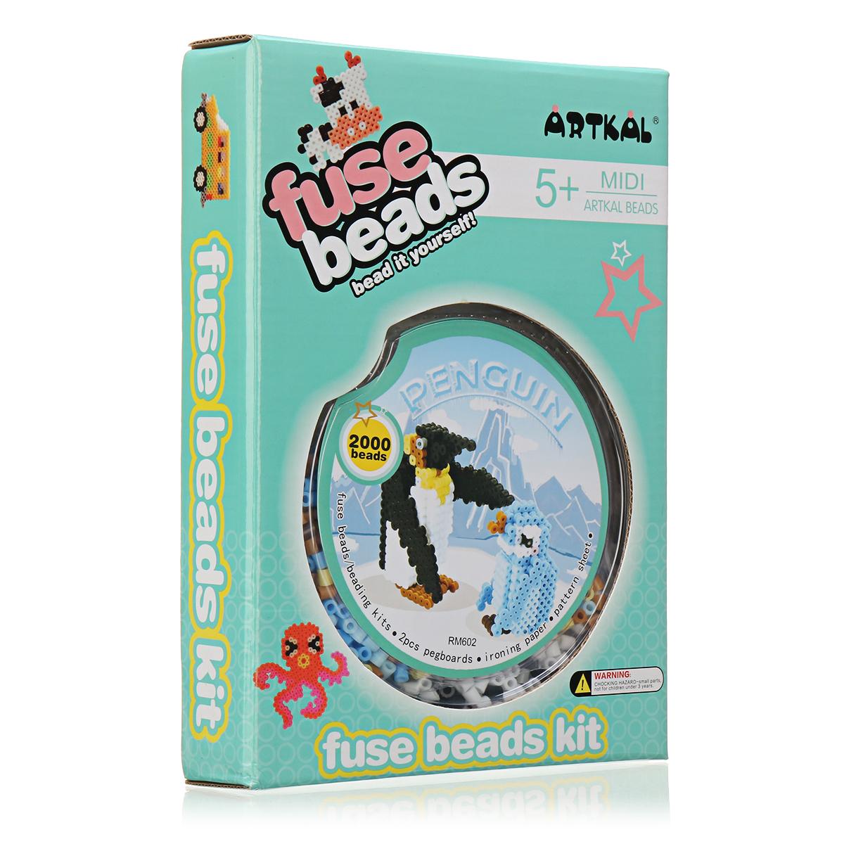 ARTKAL 2000 Pcs DIY Perler Fuse Beads Art Craft Kids 3D Beans Building BlocksPenguin. 
